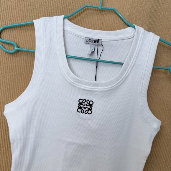 LOEWE Classic White Sleeveless Tank Top, Women's, Size S - Picture 3 of 7